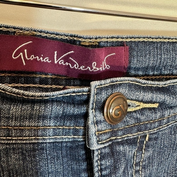 Gloria Vanderbilt Blue Denim Jeans Pants 10P Pockets Button Zipper Cotton Blend - Picture 4 of 9
